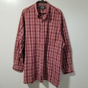 B D Baggies Long Sleeve Red Check Button Down Shirt 2X Big